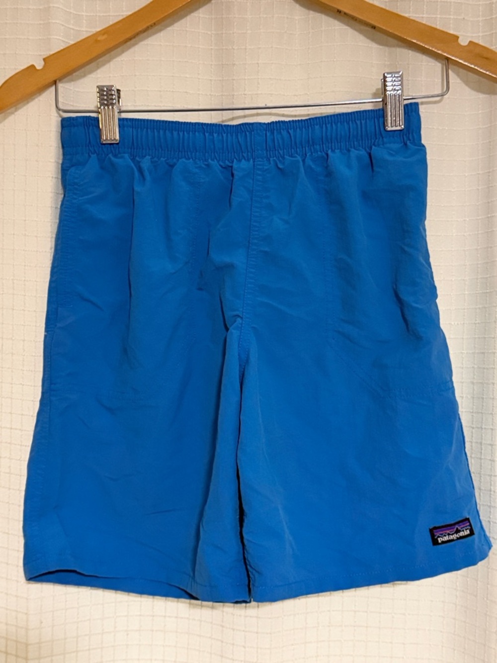 Patagonia boys sz 10 youth kids Bright Blue Swim Shorts trunks lined boat surf